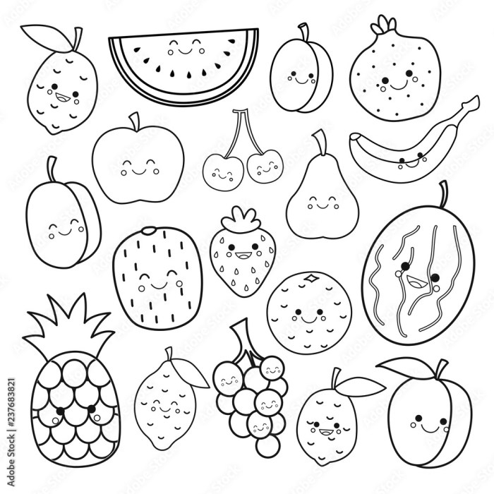 Animated fruit coloring fruit