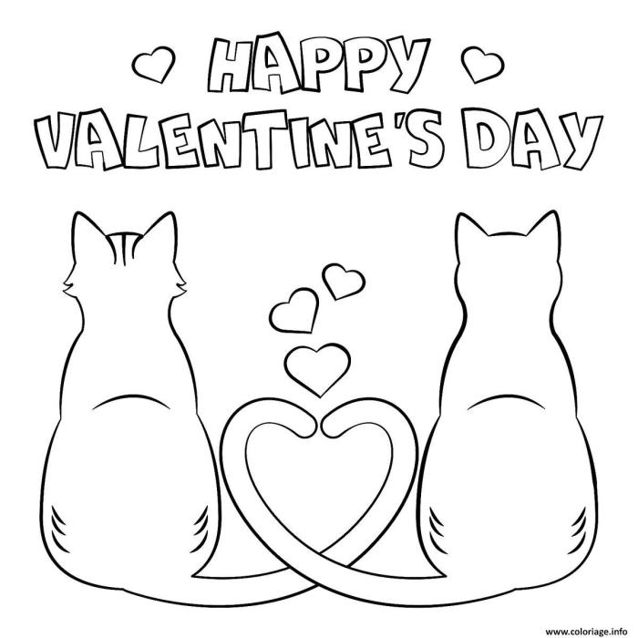 Cute animal valentine coloring