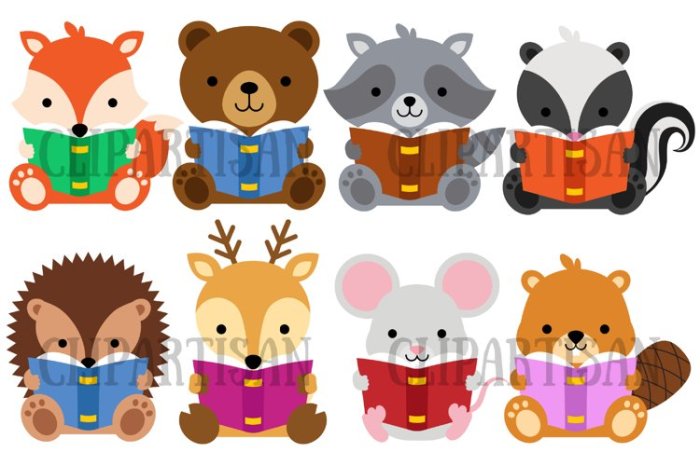 Reading elephant clipart animal cute animals book clip school cliparts library lion winter sitting arts graphics clipground