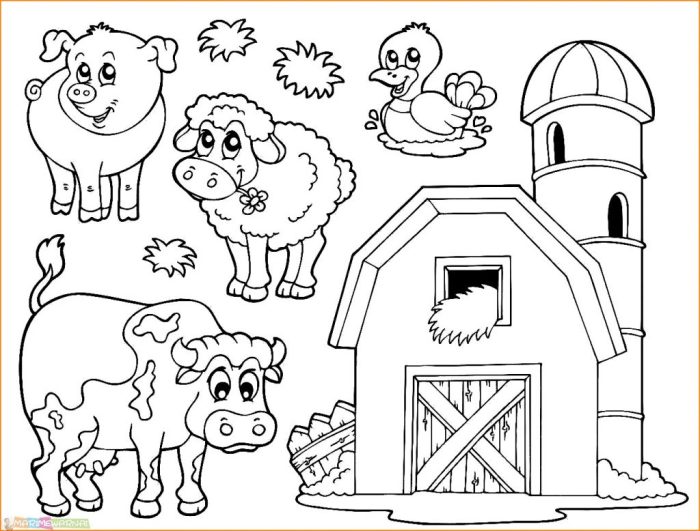 Animated farm animal coloring pages