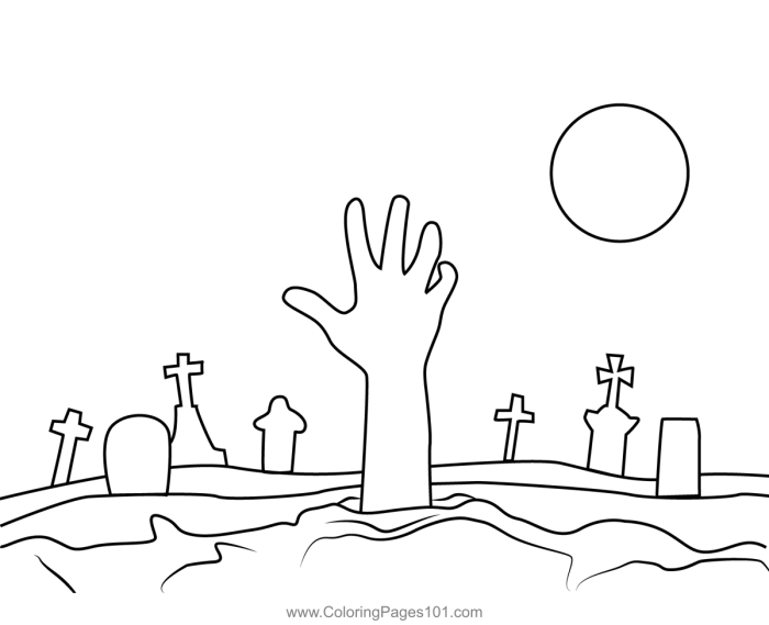 Graveyard coloring pages kids