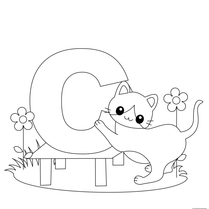 Animal coloring pages with letters