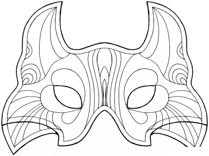 Animal face coloring mask macaw template