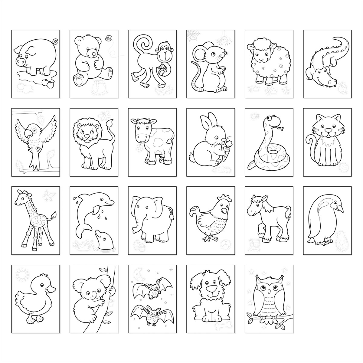 Animal related with logo coloring books