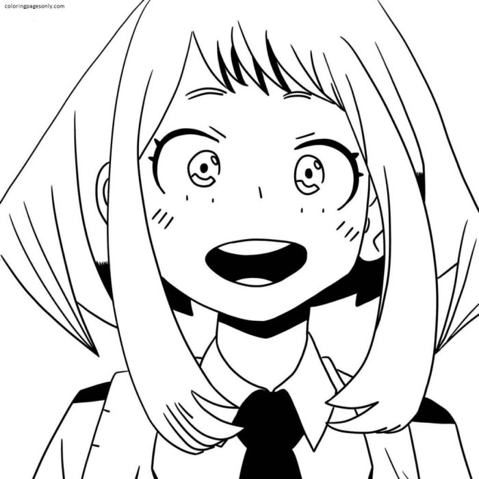 Anime face coloring pages