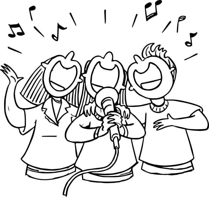 Coloring pages singing anime