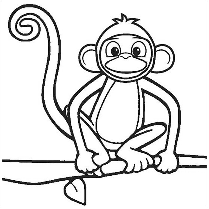 Animal Alphabet Monkey Coloring Pages Printable