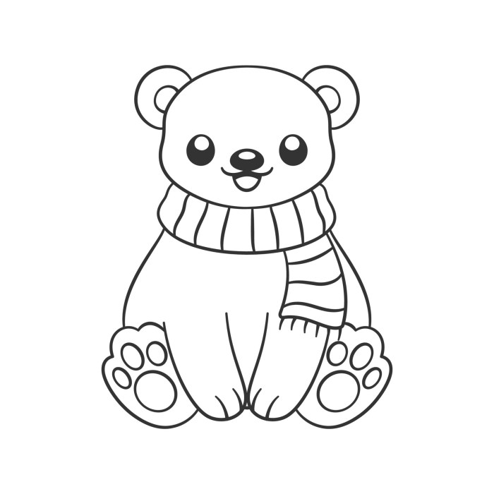 Cute winter animals coloring