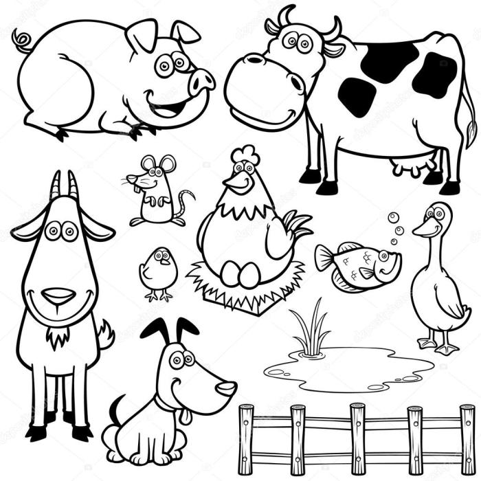 Animated farm animal coloring pages