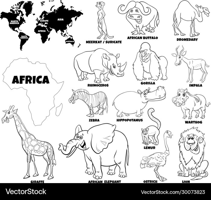 Coloring african pages grassland animals savanna savannah africa safari animal printable clipart kids template zebra exploringnature colouring habitat trees drawing