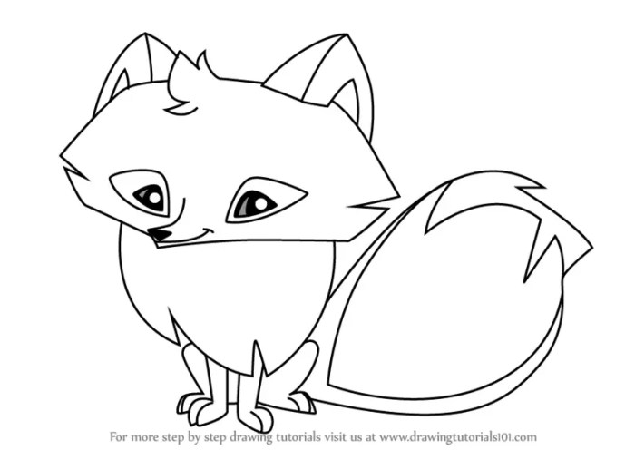 Animal jam arctic fox coloring page