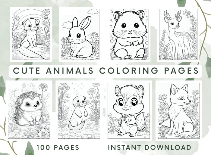 Animals chibi coloring pages