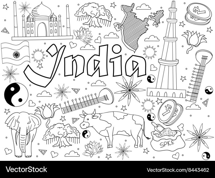 Coloring Printing Pages Indian Animals