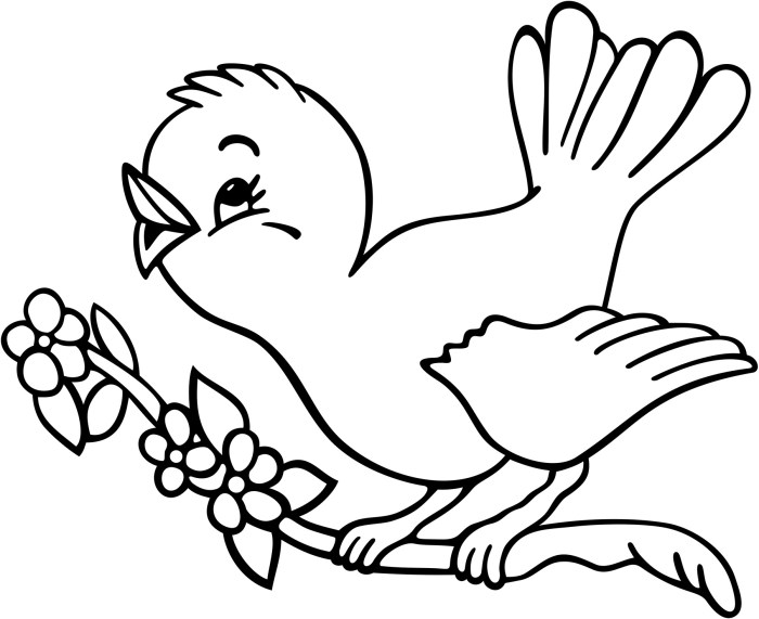 Animated bird coloring sheet