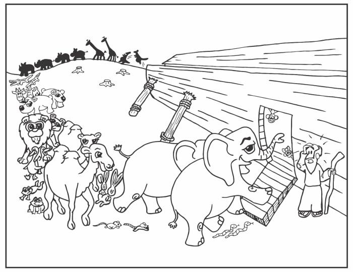 Animals on the ark coloring pages