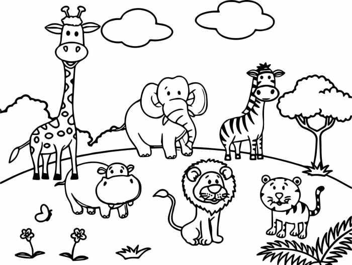 Animal coloring worksheets for kindergarten