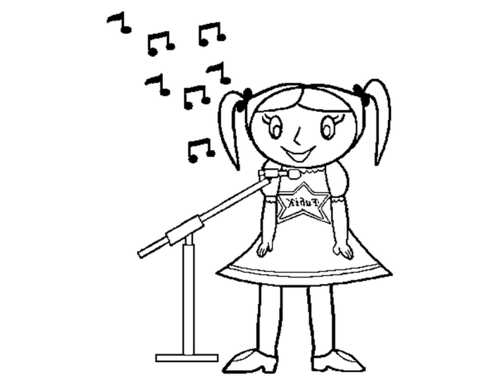 Coloring pages singing anime