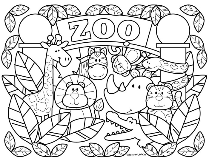 Printable coloring pictures of zoo animals