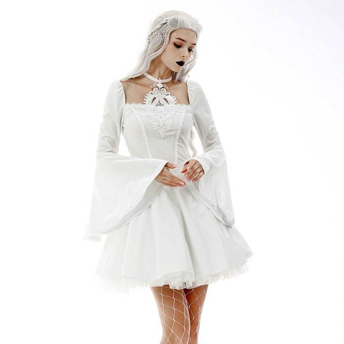 Goth wedding dress white