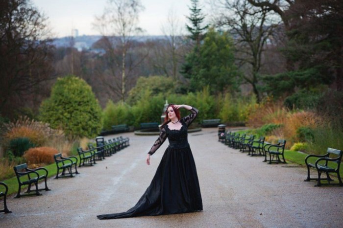 Plus size gothic wedding dress