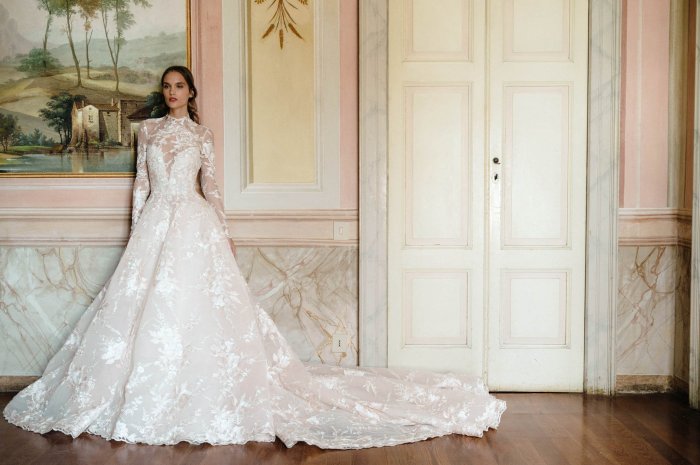 Wedding dresses monique lhuillier bridal fashion spring lace collection princess dress gowns long sleeve theknot week line elegant wilberding kurt