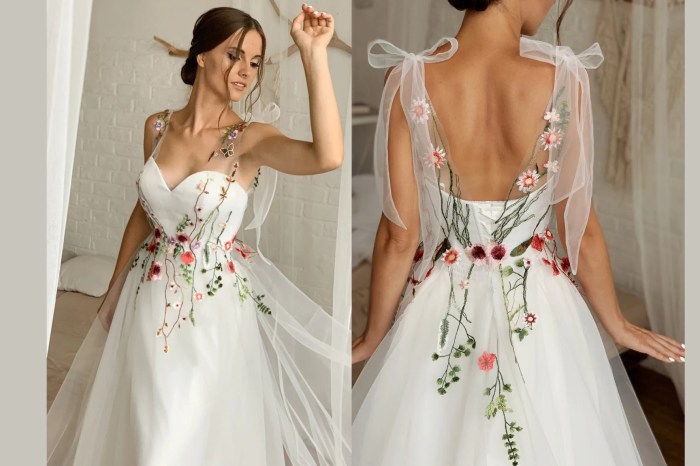 Embroidered dresses for wedding guest