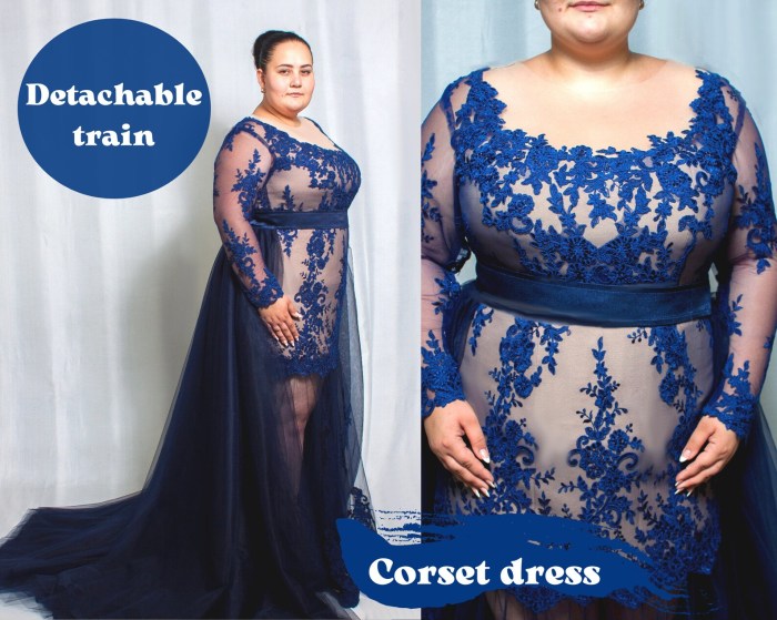 Plus size navy blue dresses for wedding