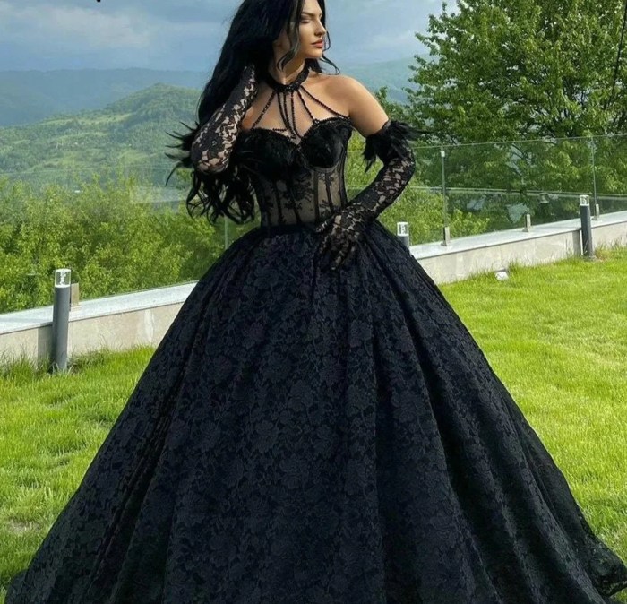 Black and red gothic wedding dresses