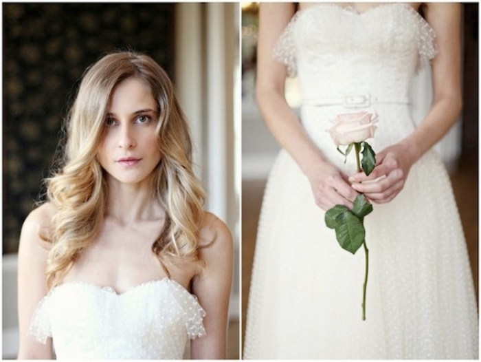 Polka dot wedding dress