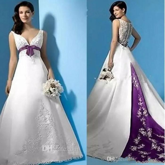 Plus size wedding dress purple